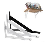 Dolvitrny Ensemble de supports d'étagère murale en forme de L - Renfort d'angle robuste pour bibliothèque, 2 mm d'épaisseur, idéal pour cuisine et salon (blanc 25,4 cm)
