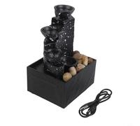 Dolvitrny Fontaine de table d'intérieur, fontaine d'eau avec lumières LED, alimentation USB, décoration en plastique pour chambre à coucher, salon, bureau, design durable