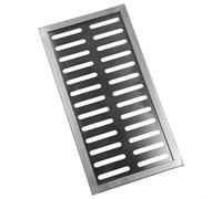 Dolvitrny Grille de vidange rectangulaire en acier inoxydable pour applications de drainage de sol extérieur - Housse de drainage antidérapante à double lamelle pour terrasse, paysages (200 x 400 x 20