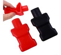 Dolvitrny Housse d'isolation électrique automobile en PVC flexible pour bornes de batterie de voiture - Pôles positifs et négatifs - Manchon de type angle - Rouge + noir