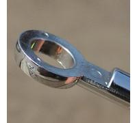 Dolvitrny Indicateur de canette en acier inoxydable pour la pêche à la carpe, alarme de touche avec chaîne et clip de suspension, poids d'élingue pour pêche à la ligne, 22 cm rouge/jaune/bleu/vert