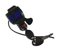 Dolvitrny Interrupteur d'alimentation avec clé pour scooter électrique, accélérateur au pouce avec affichage numérique de la tension, large gamme de 12 à 84 V, support de guidon de 2,2 cm, indicateur