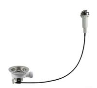 Dolvitrny Kit de vidage d'évier - Filtre de vidange en acier inoxydable avec bouchon commandé par câble pour éviers de cuisine, filtre à débris alimentaires, résistant à la rouille (SUS304) (114 mm)