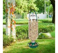 Dolvitrny Kit Mangeoire à Oiseaux DIY pour Jardin : Mangeoire à Suspendre Bouteille Plastique avec Base en PVC 13 x 13 cm Vert - Attire les oiseaux sauvages et soutient la faune sauvage