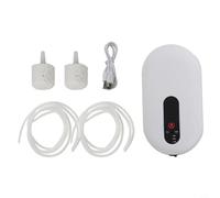Dolvitrny Live Bait Pompe à oxygène pour pêcheurs - Aérateur d'appât rechargeable avec tube simple/double, compatibilité avec aquarium de 15 à 20 L, autonomie de 15 heures, compact (double tube)