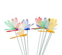 Dolvitrny Lot de 10 piquets de jardin en PVC avec ailes vibrantes activées par le vent pour cour, parterre de fleurs et décoration intérieure