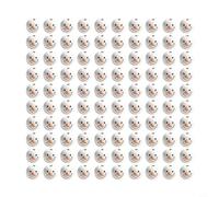 Dolvitrny Lot de 100 perles en bois bonhomme de neige de 20 mm pour décoration de Noël et bijoux artisanaux, perles en bois blanc et noir avec trou pour projets saisonniers à la maison (visage de