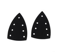Dolvitrny Lot de 2 patins de ponçage triangulaires à 7 trous avec crochet et boucle, 100 x 150 mm, pour ponceuse orbitale, utilisation double face