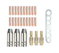 Dolvitrny Lot de 27 accessoires de soudage MIG pour torche 15AK et MB-15 MAG, pointes de 0,8 mm, buse à gaz conique en cuivre, diffuseur de pointe, tasses de bouclier