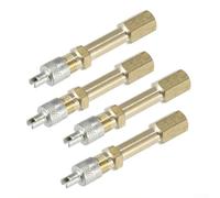 Dolvitrny Lot de 4 rallonges de valve de pneu à quatre roues | Extension de tige de valve en laiton de 100 mm | Adaptateur droit de gonflage d'air pour voiture, camion, camping-car, remorque | Lot de