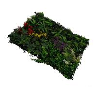 Dolvitrny Panneaux muraux de fleurs artificielles, 50 x 50 cm, résistants aux UV, décoration murale verte pour intérieur et extérieur, panneau de haie d'intimité, plante en plastique réaliste