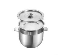 Dolvitrny Passoire à huile en acier inoxydable avec couvercle pour séparation des bouillons de soupe, rendu du saindoux et stockage des graisses faites maison, pot filtre à huile de cuisson à mailles