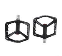 Dolvitrny Pédales de vélo plates en nylon avec roulements scellés - Large plate-forme - Pour VTT de route - Pédales de vélo à profil bas antidérapantes - Noir/rouge/violet/bleu/vert (noir)
