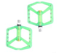 Dolvitrny Pédales de vélo plates en nylon avec roulements scellés - Large plate-forme - Pour VTT de route - Pédales de vélo à profil bas antidérapantes - Noir/rouge/violet/bleu/vert (vert clair)