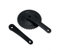 Dolvitrny Pédalier en aluminium 49T, 170 mm, BCD144, noir | Design creux léger, pour vélos à pignon fixe, carrée, conique, compatible