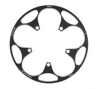 Dolvitrny Protection de chaîne en alliage d'aluminium pour vélo 130BCD - Couvercle de protection de manivelle creux, compatible avec les plateaux de 50T à 60T (noir 50T-54T)