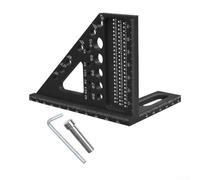 Dolvitrny Règle de mesure | Équerre de charpentier multi-angles 3D pour menuiserie et travaux manuels | Outil de mesure multi-angles avec rapporteur réglable | (Noir)
