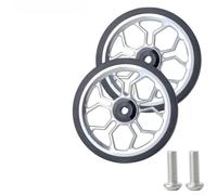 Dolvitrny Roue de vélo pliable de 80 mm et roulement en caoutchouc compatible avec Brompton et 3Sixty Accessoires de vélo pliables pour un roulement fluide (argenté)