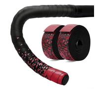 Dolvitrny Ruban de guidon de vélo de route en silicone dégradé avec couche de coussin EVA de 3 mm, enveloppe d'absorption des chocs pour vélo de route lisse et confortable (rouge à noir)