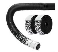 Dolvitrny Ruban de guidon de vélo de route en silicone dégradé avec couche de coussin EVA de 3 mm, enveloppe d'absorption des chocs pour vélo de route lisse et confortable (blanc à noir)
