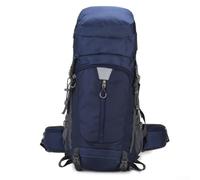 Dolvitrny Sac à dos de randonnée avec cadre interne de 60 l pour homme et femme - Sac à dos de voyage et de camping imperméable et léger avec housse de pluie incluse (bleu foncé)