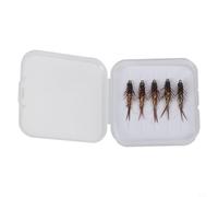Dolvitrny Stonefly Imitation Nymphe Leurre pour Pêche en Eau Douce et en Eau Salée - 5 Pièces Appât Mouche Métal avec Hameçons Barbelés 10# pour la Truite, le Saumon, le Doré Jaune &