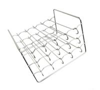 Dolvitrny Support vertical à 3 étages pour friteuse en acier avec 15 ou 30 brochettes de barbecue, cuisson uniforme dans des friteuses et fours carrés, insert carré pour four à rôtir (15)