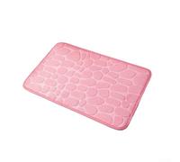 Dolvitrny Tapis de salle de bain avec dos antidérapant en latex haute absorption en polaire corail 30 cm x 40 cm pour salle de bain, cuisine et couloir (rose)