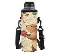 Dolyues Capybara Housse pour bouteille d'eau Sac de transport réglable en polyester pour enfant, Imprimé Capybara