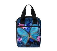 Dolyues Étui de bible avec poche zippée pour homme et femme - Étui de transport portable pour étude de la Bible, Papillon Bleu