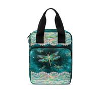 Dolyues Étui de bible avec poche zippée pour homme et femme - Étui de transport portable pour étude de la Bible, Libellule fluo