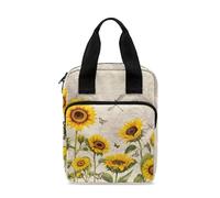 Dolyues Étui de transport portable pour l'étude de la Bible, sac de bible et fourre-tout avec poignée et poche zippée, tournesol