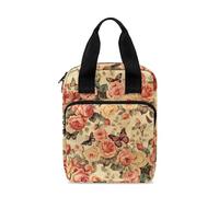 Dolyues Étui de transport portable pour l'étude de la Bible, sac de bible et fourre-tout avec poignée et poche zippée, Rose papillon.