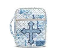 Dolyues Étuis bibliques matelassés pour femme pour bibles standard de 15,2 x 22,9 cm, croix bleue, étui compact avec poignée robuste, portable pour prières, sac d'église