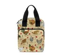 Dolyues Housse de bible en forme de poulet pour femme avec poignée durable Motif coq Sac de transport pour livre d'église Sac de protection pour la Bible