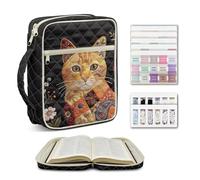 Dolyues Housse de bible matelassée légère pour femme - 15,2 x 22,9 cm - Fournitures d'étude biblique - Sac fourre-tout à motif floral pour bibles standard - Étui pour service du dimanche