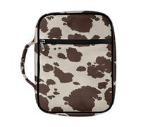 Dolyues Housse de bible portable pour homme et femme avec poignée durable et poches zippées, imprimé vache