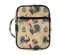 Dolyues Housse de bible portable pour homme et femme avec poignée durable et poches zippées, Poule