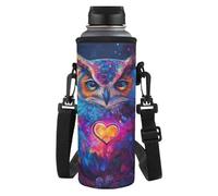 Dolyues Housse de bouteille d'eau pour garçons et filles avec sangle réglable 1000 ml pour adulte pour voyage, école, chouette