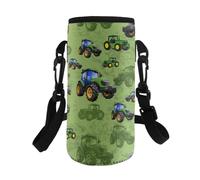 Dolyues Housse de bouteille d'eau style voiture avec bandoulière réglable pour enfant, Tracteurs.
