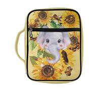 Dolyues Housse de protection pour la Bible - Pour homme et femme - Avec poignée - Housse de protection pour livres bibliques, Éléphant Tournesol