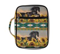 Dolyues Housse de protection pour la Bible - Pour homme et femme - Avec poignée - Housse de protection pour livres bibliques, Cheval aztèque en Occident