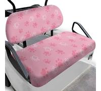 Dolyues Housse de siège universelle pour chariot de golf - Motif pattes roses - Accessoires rafraîchissants pour chariot de golf - Facile à installer - Polyester - Lavable en machine