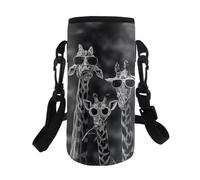 Dolyues Housses de bouteille de voyage pour enfants et adultes, sac isotherme avec bandoulière réglable, pliable et élastique, girafe