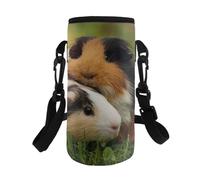 Dolyues Housses de bouteille de voyage pour enfants et adultes, sac isotherme avec bandoulière réglable, pliable et élastique, Cochon d'Inde.