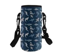 Dolyues Housses de bouteille de voyage pour enfants et adultes, sac isotherme avec bandoulière réglable, pliable et élastique, gris souris