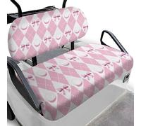 Dolyues Housses de siège de golf pour chariot de golf toutes saisons - Couverture universelle antidérapante - Lavable en machine - Polyester - Nœud rose et blanc