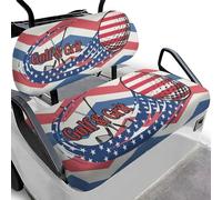 Dolyues Housses de siège universelles pour voiturette de golf avec drapeau américain - Accessoires confortables - Lavable en machine - Polyester