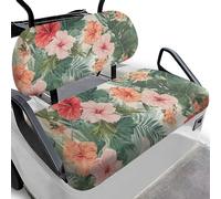 Dolyues Housses de siège universelles résistantes aux UV pour voiturette de golf - Reste en place - Installation rapide - Motif floral tropical hibiscus
