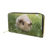 Dolyues Joli Porte-monnaie pour femme avec impression 3D de cochon d'Inde - Portefeuille en cuir PU avec fermeture à glissière - Porte-cartes multi avec poche pour pièces - Cadeau de Noël pour dames